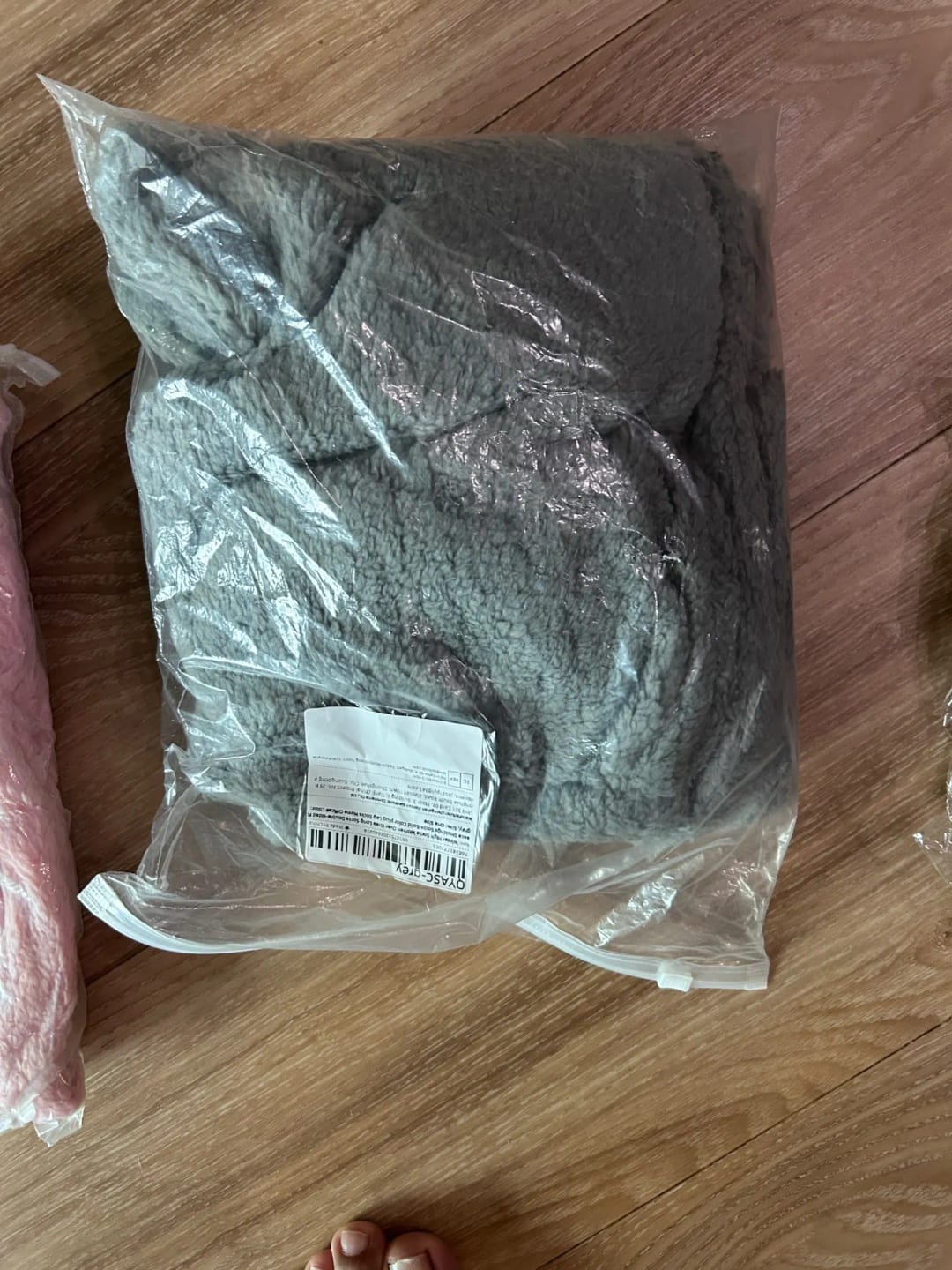 Customer photo review of Fuzzy Legs Sock Slippers