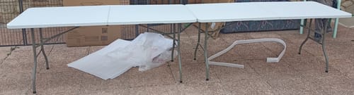 Customer photo review of Tavolo Pieghevole Portatile salvaspazio | Tavolo richiudibile | Tavolo da campeggio con Sistema di Blocco di Sicurezza, Fino a 6 Persone - 180x75x74 cm (Bianco)