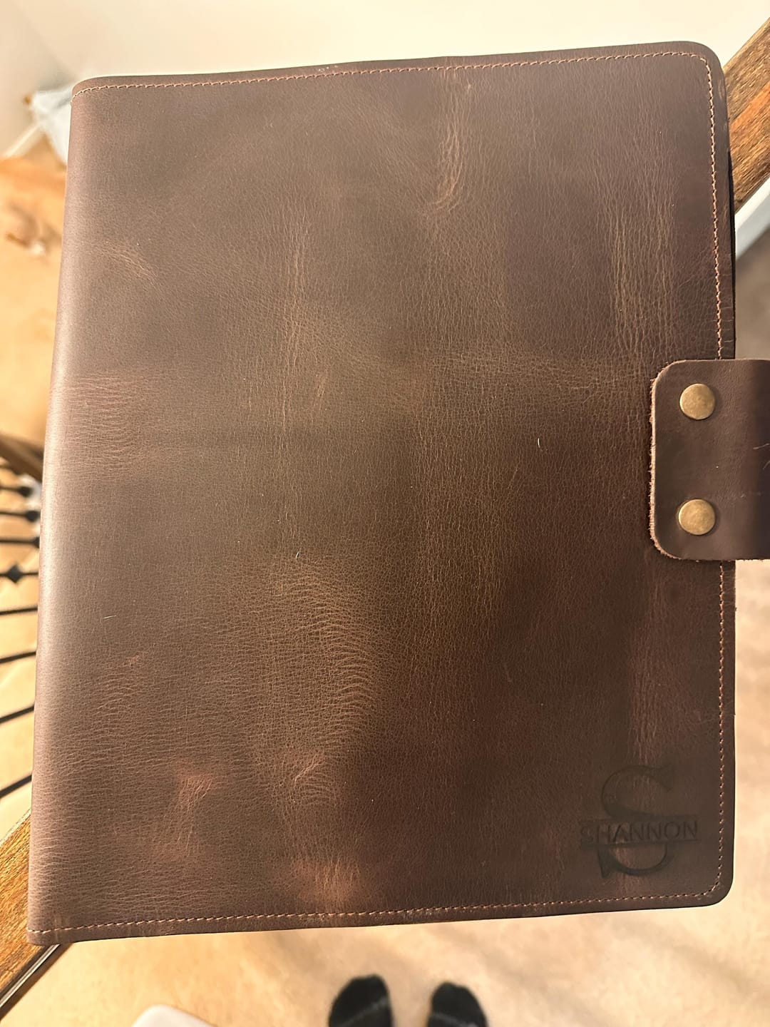 Customer photo review of Customized Leather Portfolio with Notepad & Planner