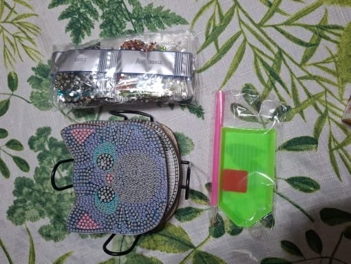 Customer photo review of Whisker Wonders Diamond Painting Coaster Set (10-Piece with Holder)