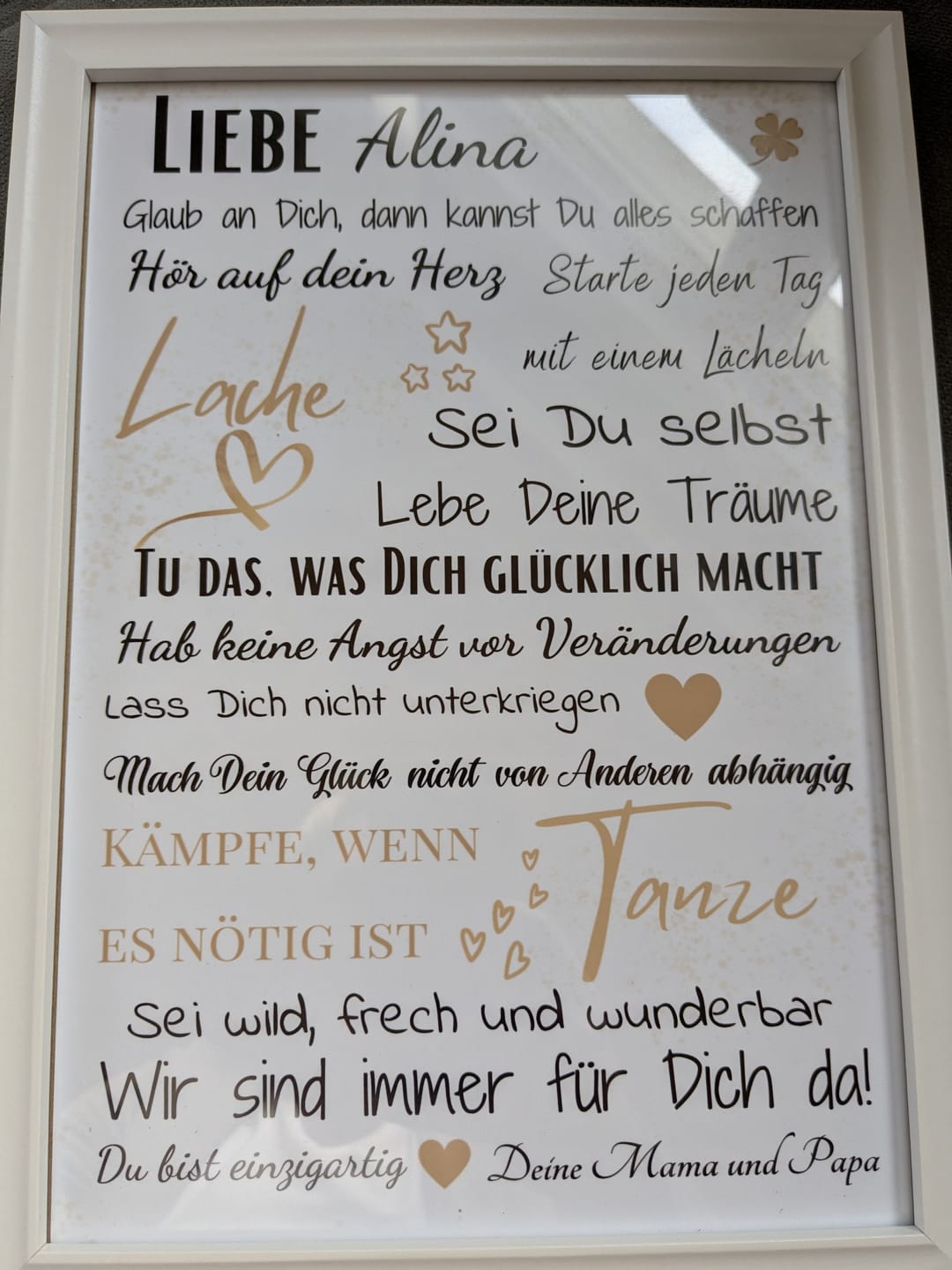 Customer photo review of Poster - Mutmacher Brief - personalisierbarer Kunstdruck
