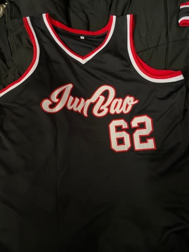 Customer photo review of Custom Kelly Green White Chest Slash Patttern Double Side Sports Uniform Basketball Jersey