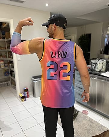 Customer photo review of Custom Black Powder Blue Classic Tops Mesh Basketball Jersey