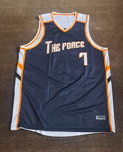 Customer photo review of Custom Navy White Reversible Double Side Tops Basketball Jersey