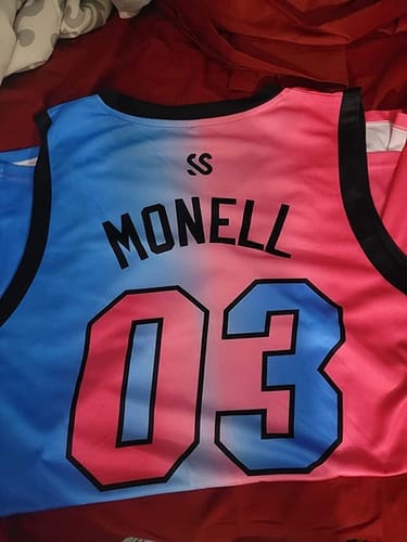 Customer photo review of Custom Black White Double Side Sets Design Sportswear Basketball Jersey