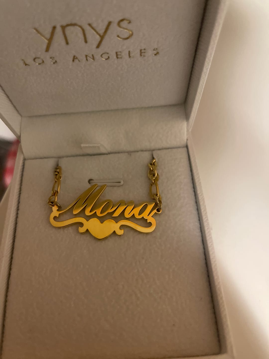 Customer photo review of Love Name Necklace