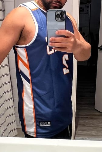 Customer photo review of Custom Red White Double Side Sets Design Sportswear Basketball Jersey