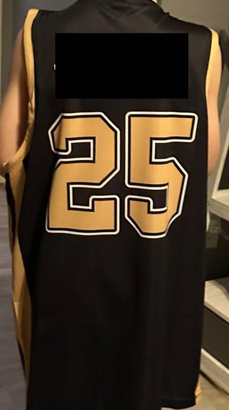 Customer photo review of Custom Navy White Reversible Double Side Tops Basketball Jersey