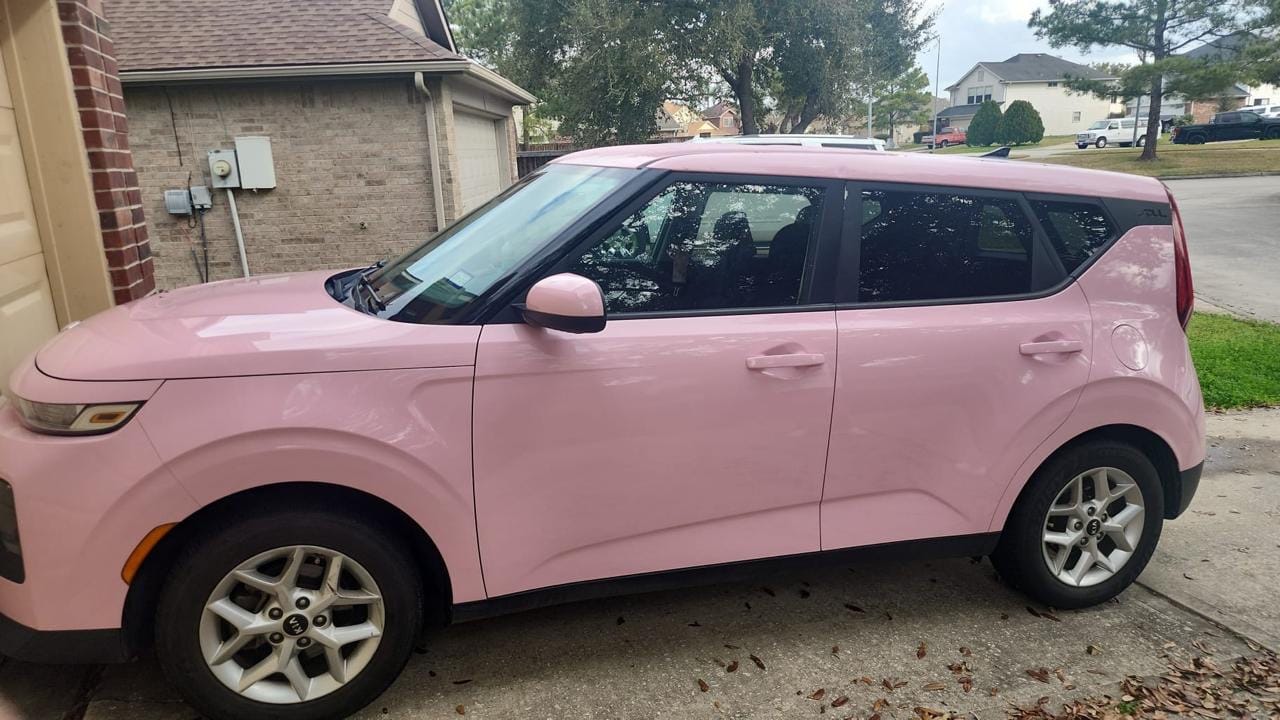 Customer photo review of High Glossy Baby Pink Vinyl Wrap