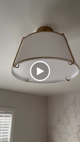 Customer video review of 4-Light Modern Off-white Linen Drum Semi-Flush Mount
