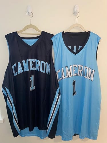 Customer photo review of Custom Black White Double Side Sets Design Sportswear Basketball Jersey