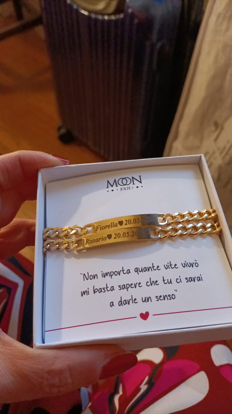 Customer photo review of Bracciali per Coppia Personalizzati con Incisione ✦ Unione Eterna