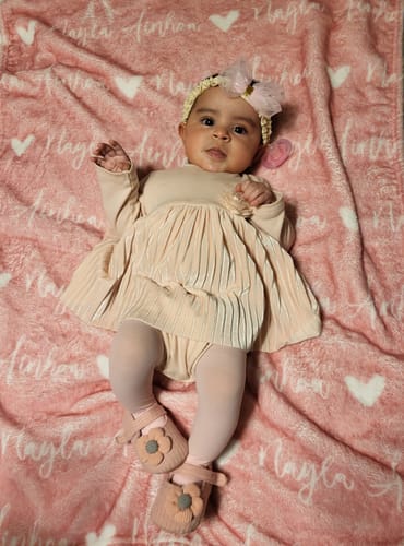 Customer photo review of Toddler Dress Shoes Baby Flowers Soft Sole Non-slip Cute Footwear