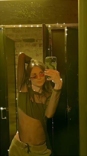 Customer photo review of Mens Mesh Patchwork See Through Bodysuit SKUK22708