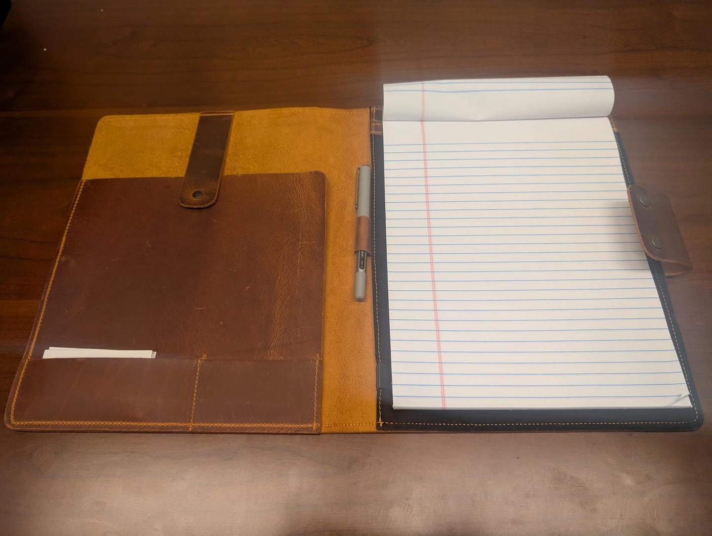 Customer photo review of Personalized Leather Portfolio with Notepad & Planner
