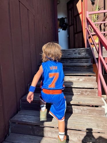 Customer photo review of Custom Navy White-Red Double Side Sets Personalized Basketball Jersey