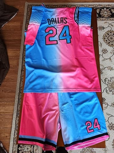 Customer photo review of Custom Black Orange  Double Side Tops Athletic Basketball Jersey