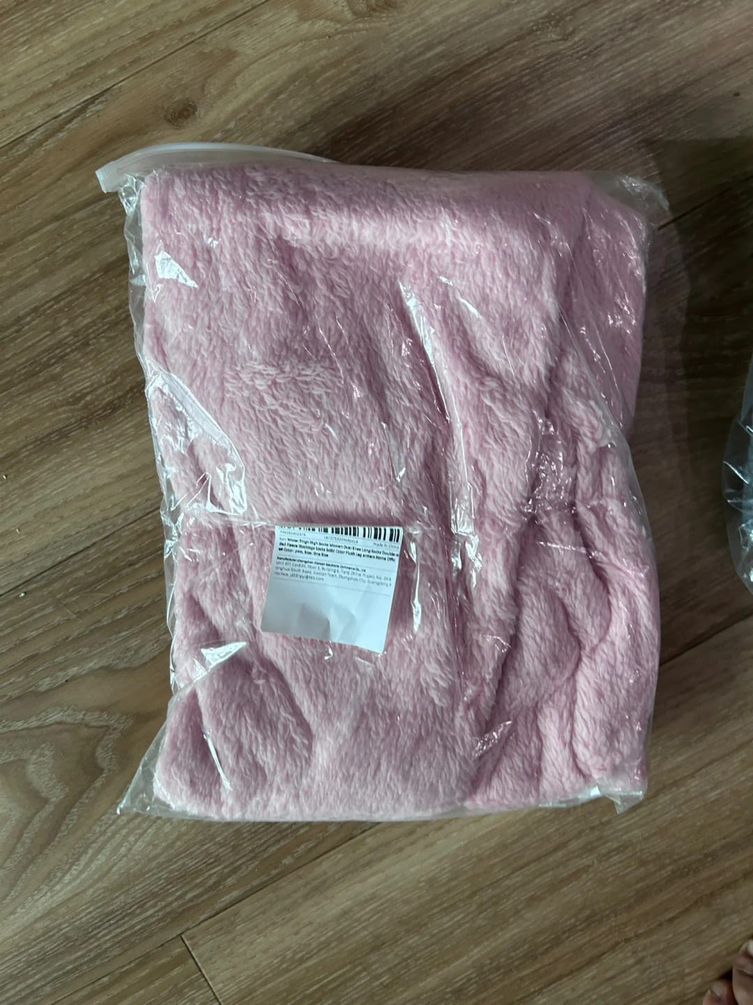 Customer photo review of Fuzzy Legs Sock Slippers