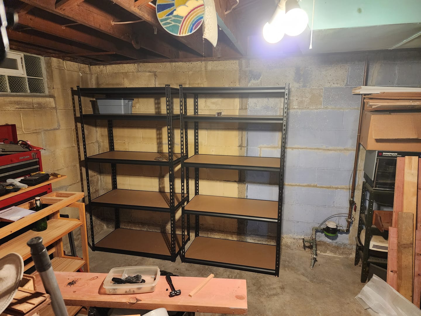 Customer photo review of Reibii 5-Tier 40" W Metal Shelving for Garage, 2500lbs Heavy Duty Storage Shelves, Adjustable Shelf for Closet, Warehouse, Commercial