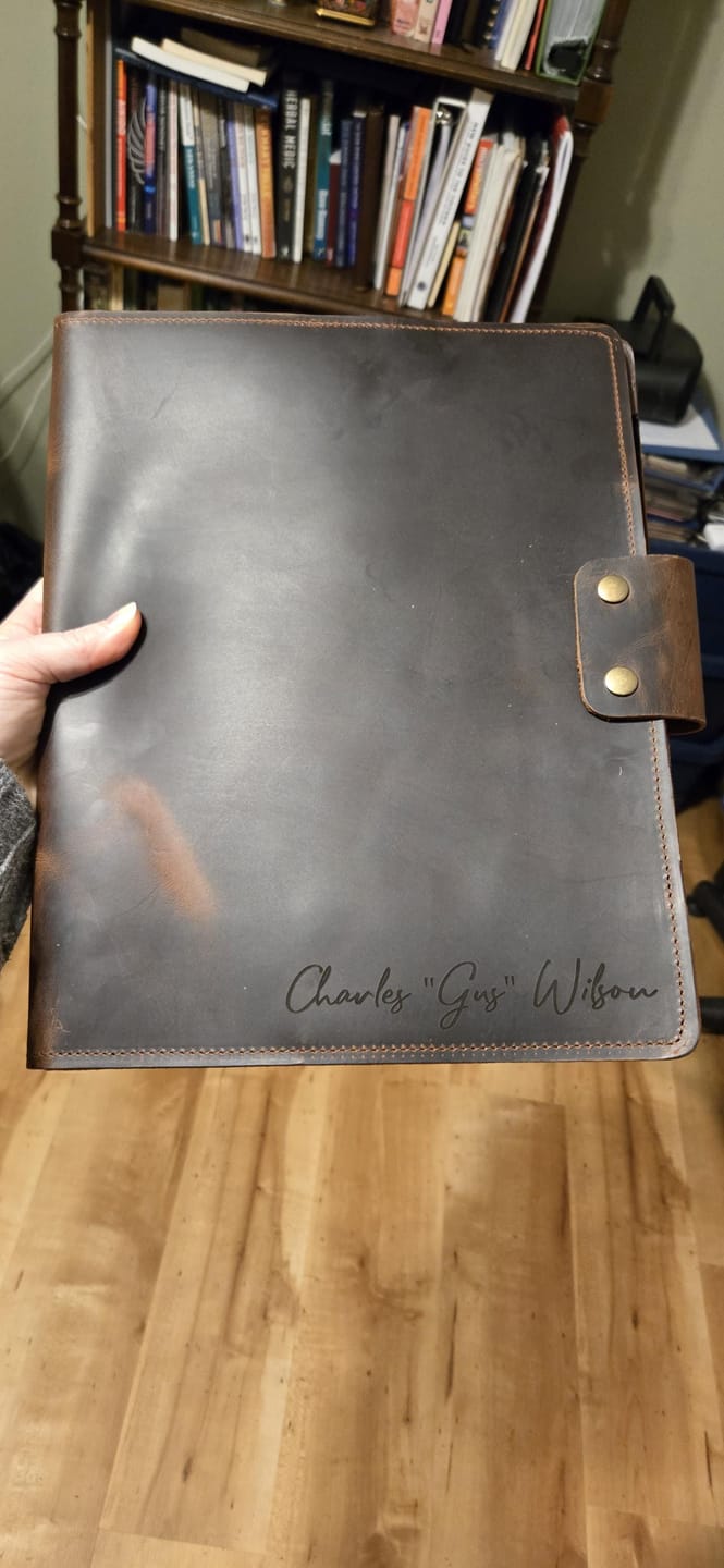 Customer photo review of Customized Leather Portfolio with Notepad & Planner