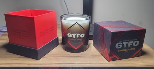 Customer photo review of GTFO Scented Candle - Complex Aroma