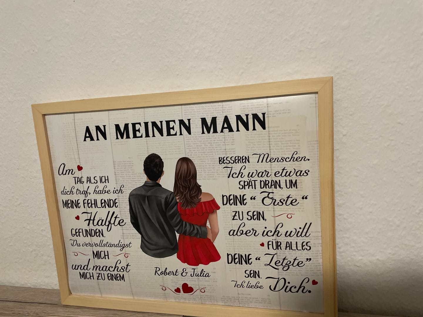 Customer photo review of An meinen Schatz (an ihn) Zeichenstil - Paar-Poster