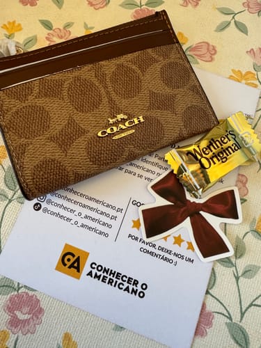 Customer photo review of Mini Skinny Id Case In Signature Canvas (Gold/Tan/Brown)