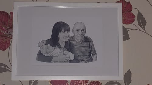 Customer photo review of Charlie's Drawings' Emotional Family Portraits