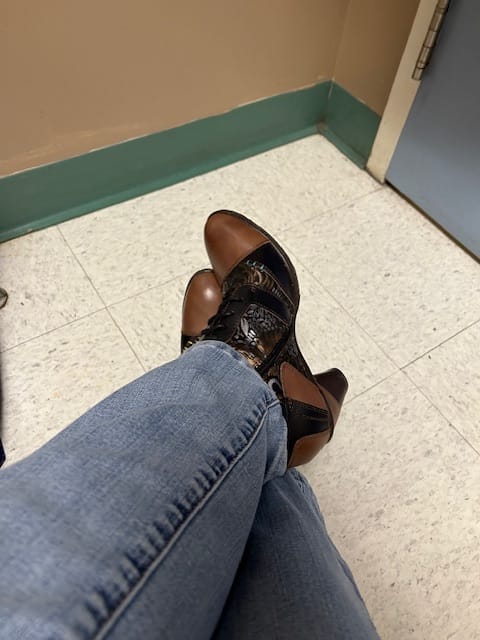 Customer photo review of Retro Handmade Leather Patchwork Ankle Boots