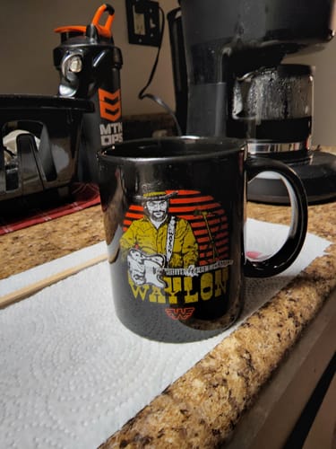 Customer photo review of Waylon Jennings Telecaster Coffee Mug