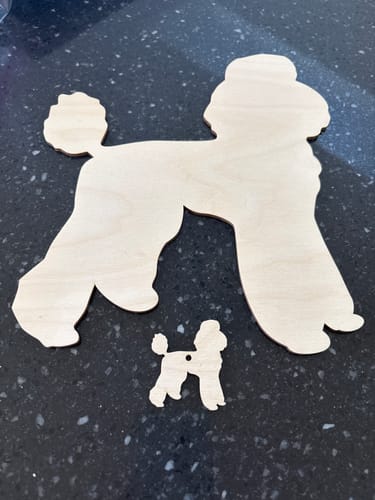 Customer photo review of Unfinished Wood Poodle Dog Silhouette - Craft- up to 46" DIY