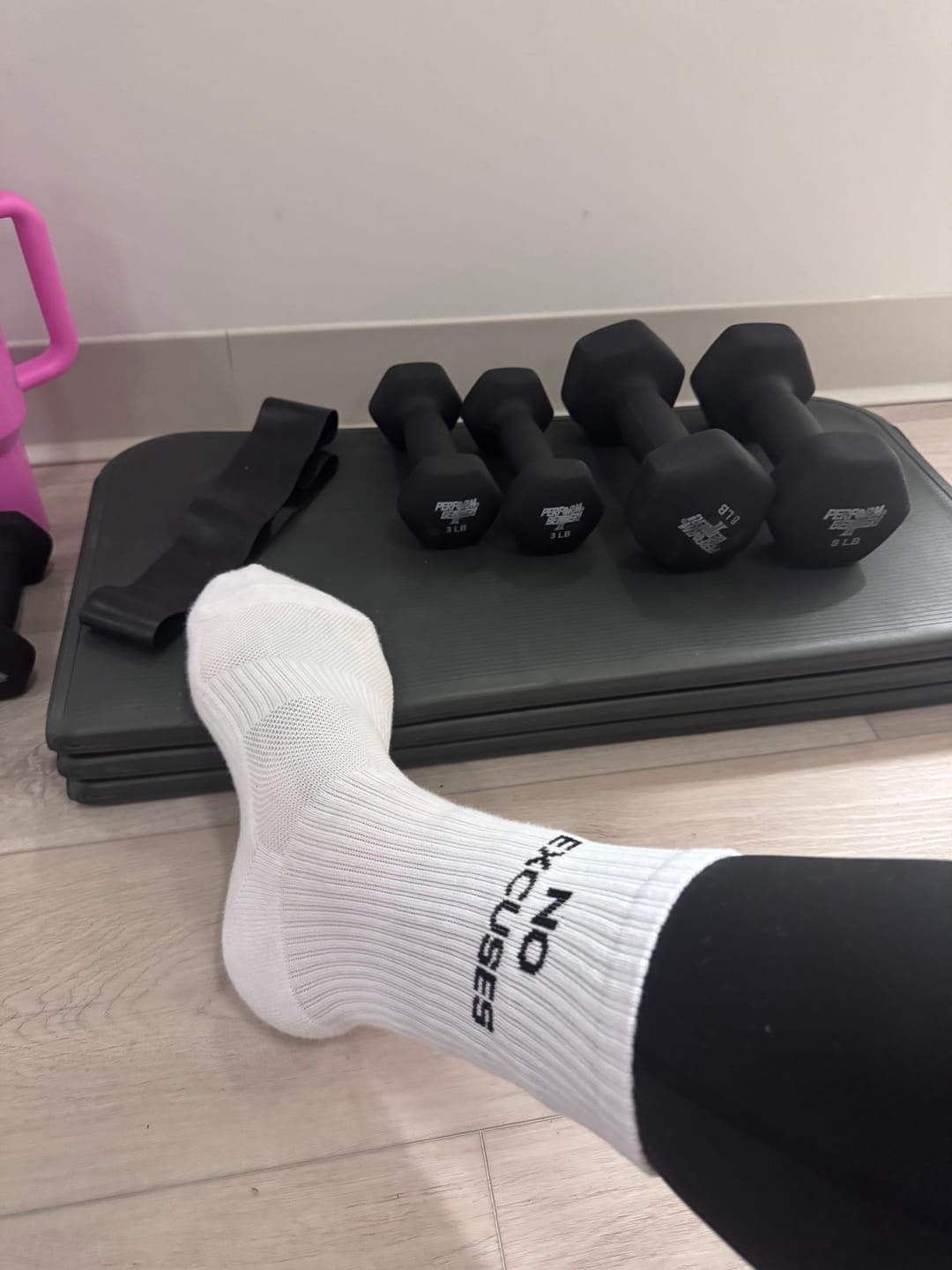 Customer photo review of No Excuses - Crew Workout Socks