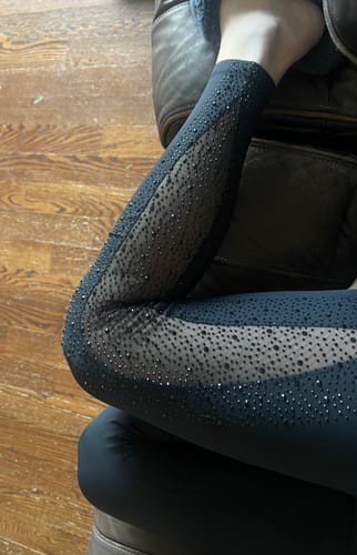 Customer photo review of LUXEIT DIAMOND™ Carbonado Black High-Waisted Mesh Leggings