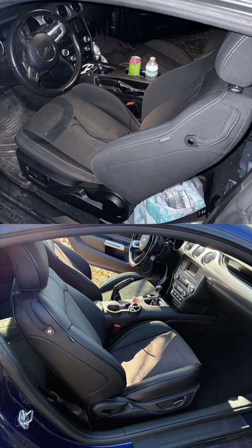 Customer photo review of 2015+ Ford Mustang Coupe Custom Leather Seat Covers