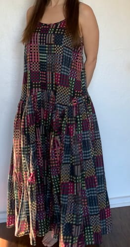 Customer photo review of LEILA DRESS | NIGHT RUBIX PRINT