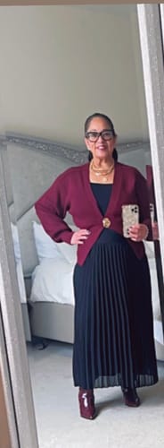 Customer photo review of V-Neck Knitted Cardigan