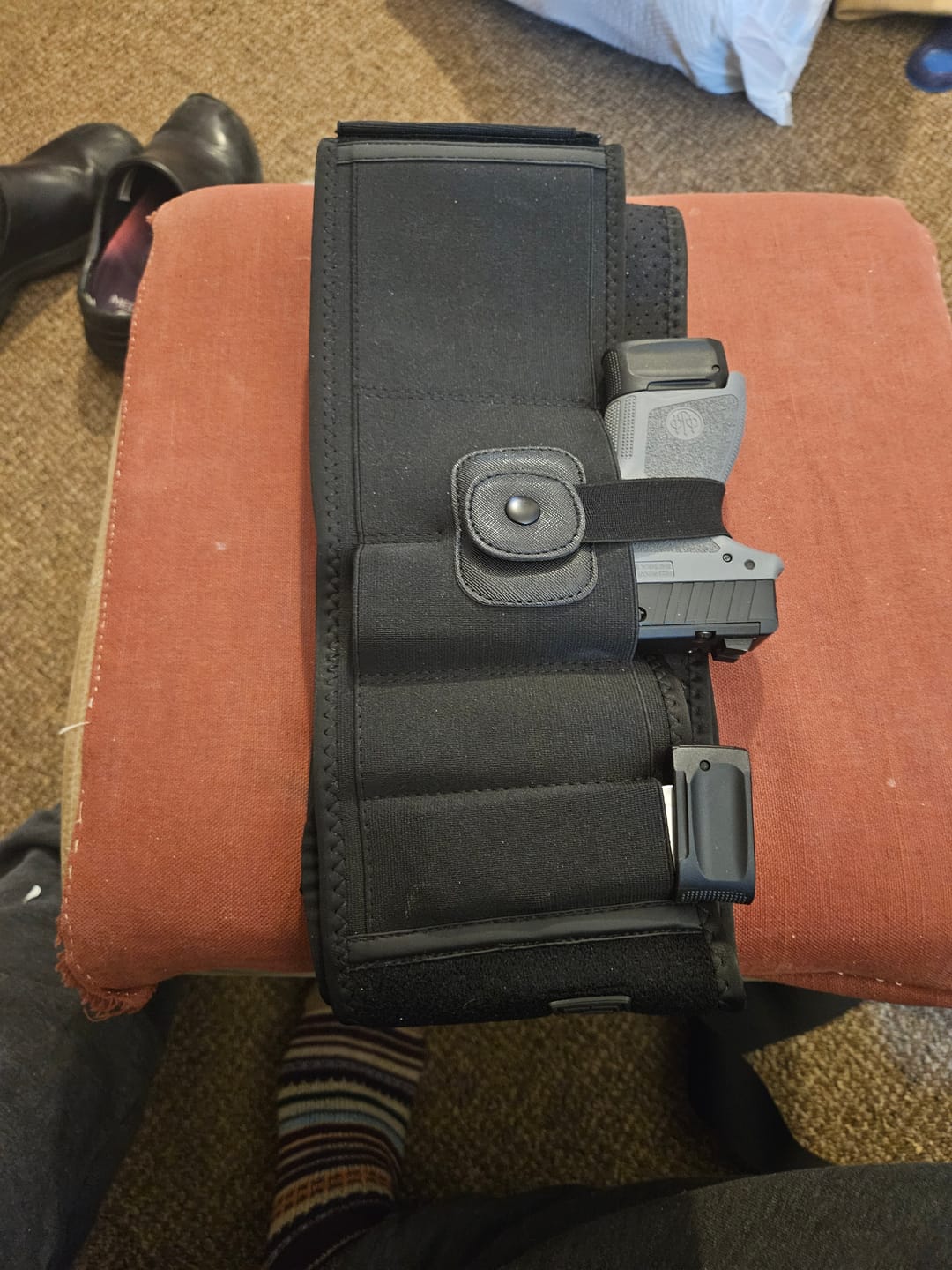Customer photo review of BravoBelt Big Papa Edition - Belly Band Holster for Big Guys -  Fits 55" to 65" Belly