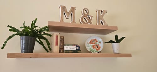 Customer photo review of Maple Floating Shelves