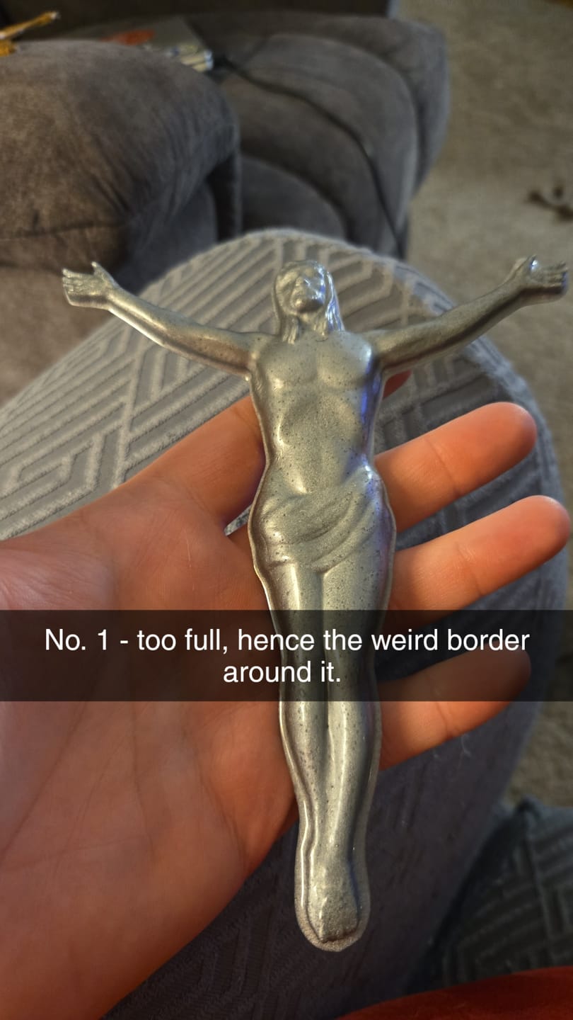 Customer photo review of 6.7x5.6x0.6" Jesus Corpus Silicone Mold