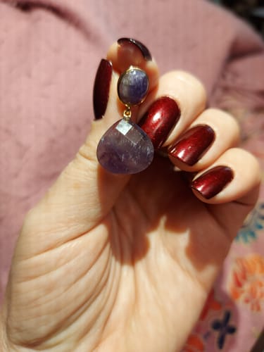 Customer photo review of Boucle d'Oreille en Améthyste "Goutte"