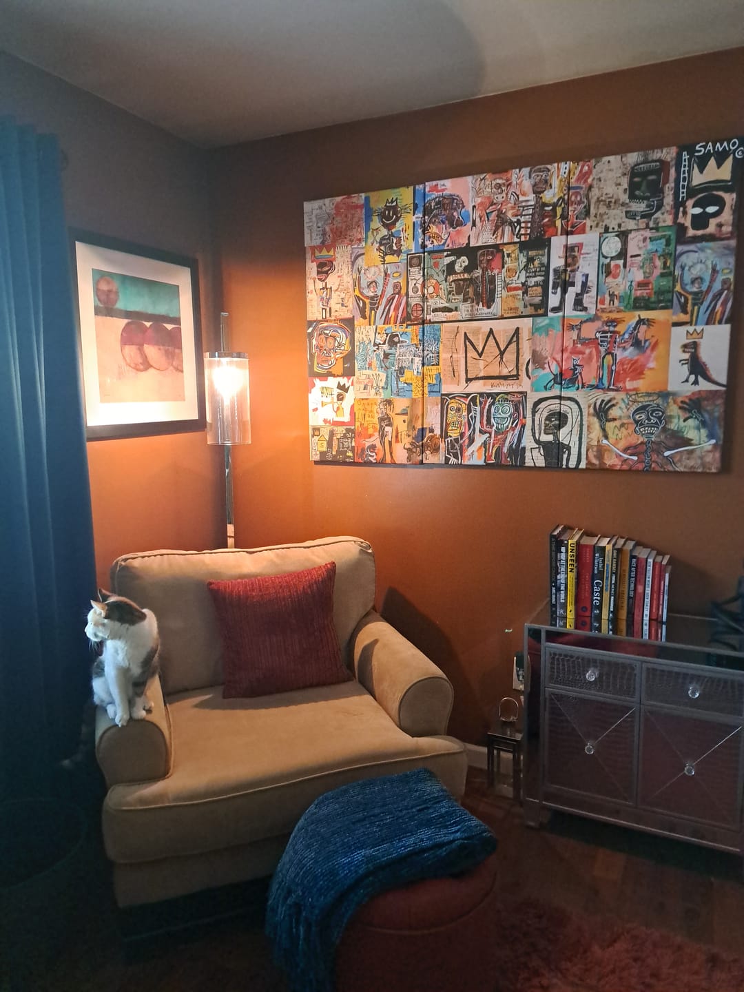 Customer photo review of Basquiat Art Collage Wall Art Canvas Print – Framed, Ready to Hang, Urban Graffiti Style