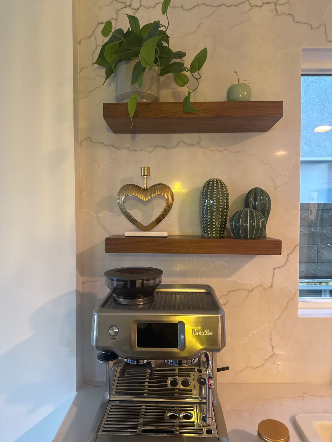 Customer photo review of Walnut Floating Shelves