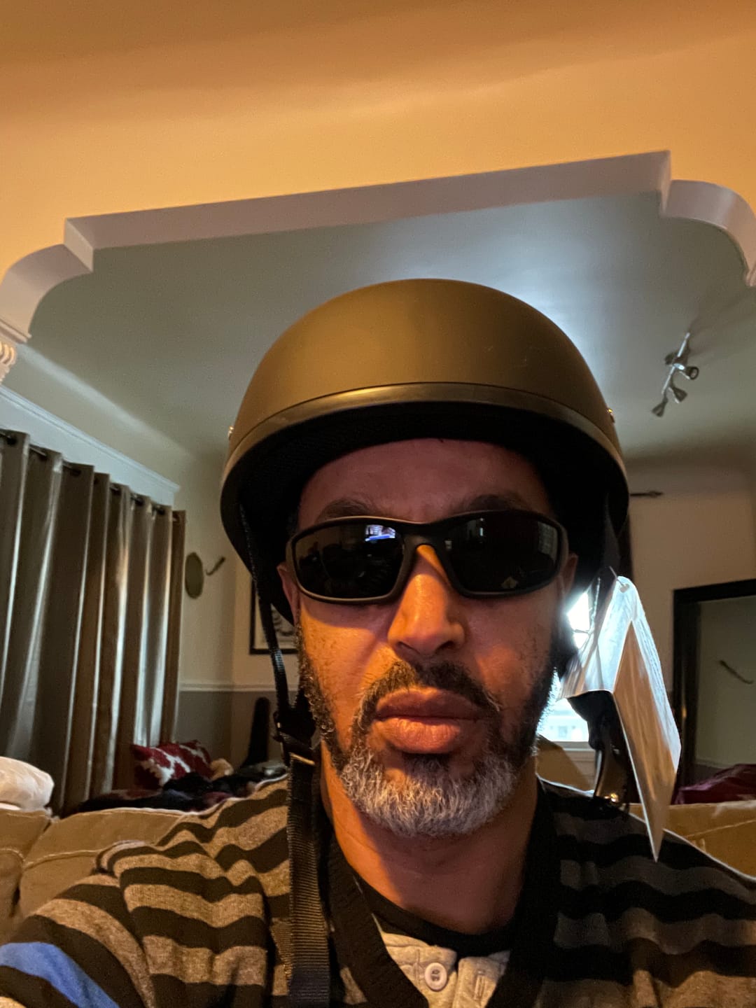 Customer photo review of DOT Approved Daytona Skull Cap Half Shell Motorcycle Helmet - Beanie Style for Motorcycles, Cruisers, Scooters, and Mopeds W/O Visor- Dull Black