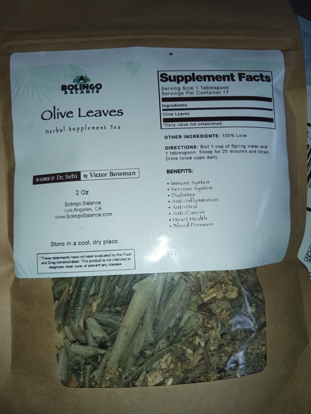 Customer photo review of OLIVE LEAVES