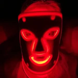 Customer photo review of 240-Light Infrared LED Mask for Face and Neck Advanced Skin Care