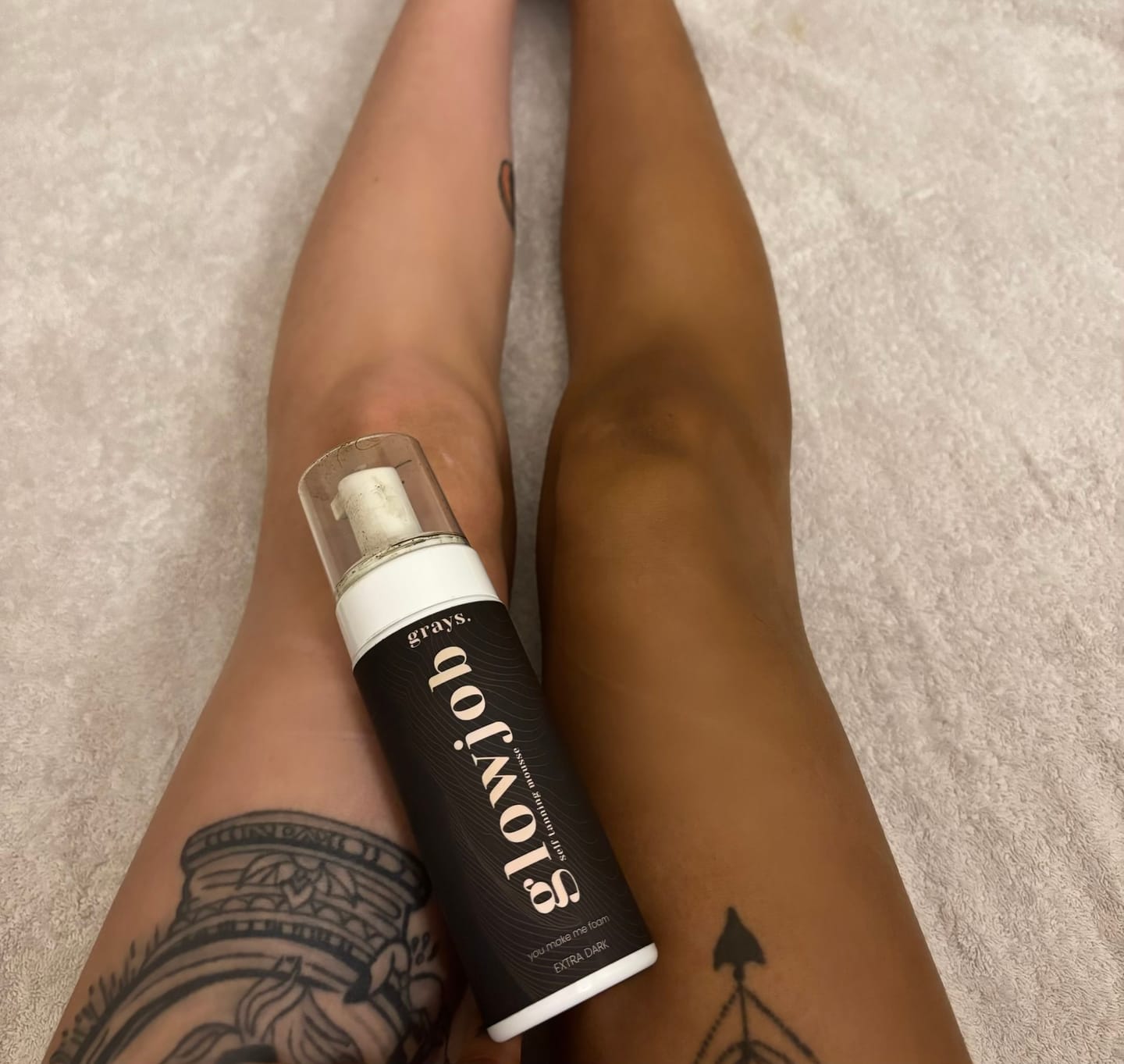 Customer photo review of You Make Me Foam Tanning Mousse