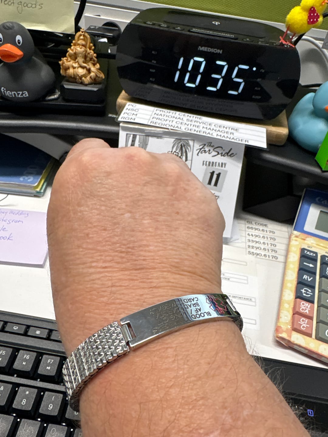 Customer photo review of Stainless Steel Medical Alert ID Stretchable Bracelet