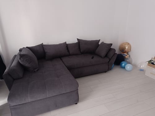 Customer photo review of Colțar extensibil dumonde cu ladă de depozitare si sezut confortabil din spuma HR, Loana Grafit 270x185 cm