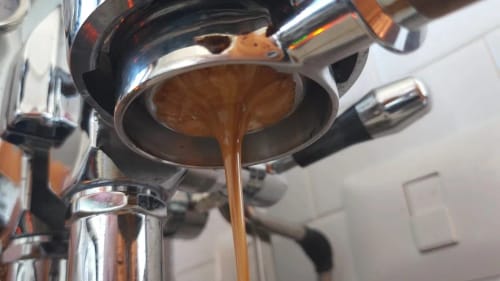 Customer photo review of Bottomless Portafilter (with double-shot filter basket)