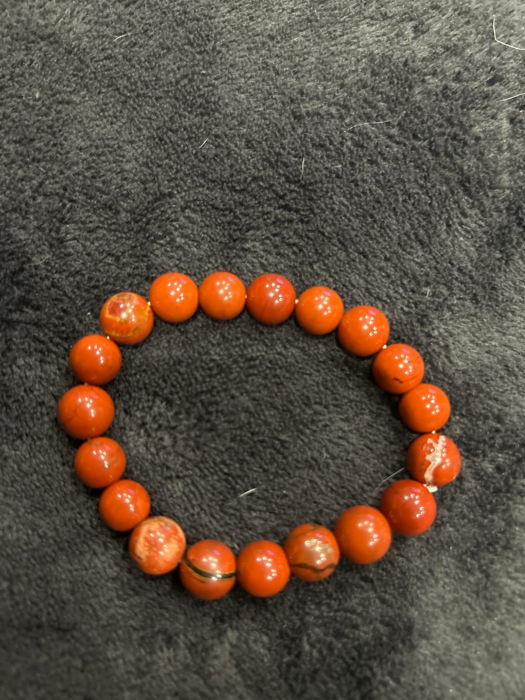 Customer photo review of Bracelet Jaspe Rouge 10mm